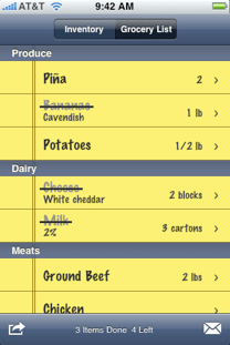 Tap Grocer Grocery List