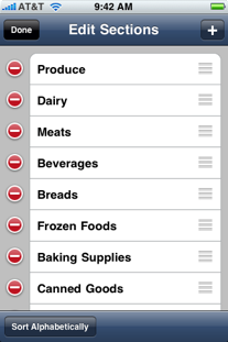 Tap Grocer Sections